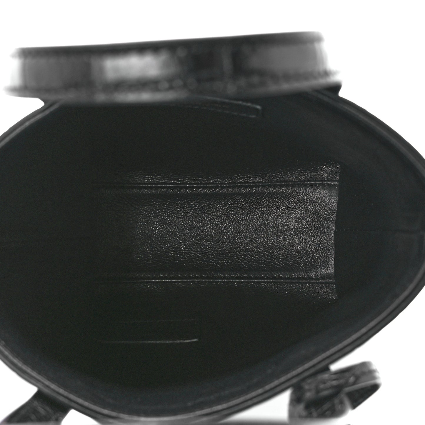 Calfskin Crocodile Embossed Paris Mini Toy Shopper Tote Black