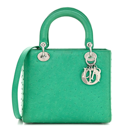 Christian Dior Ostrich Medium Lady Dior Green 1 of 11