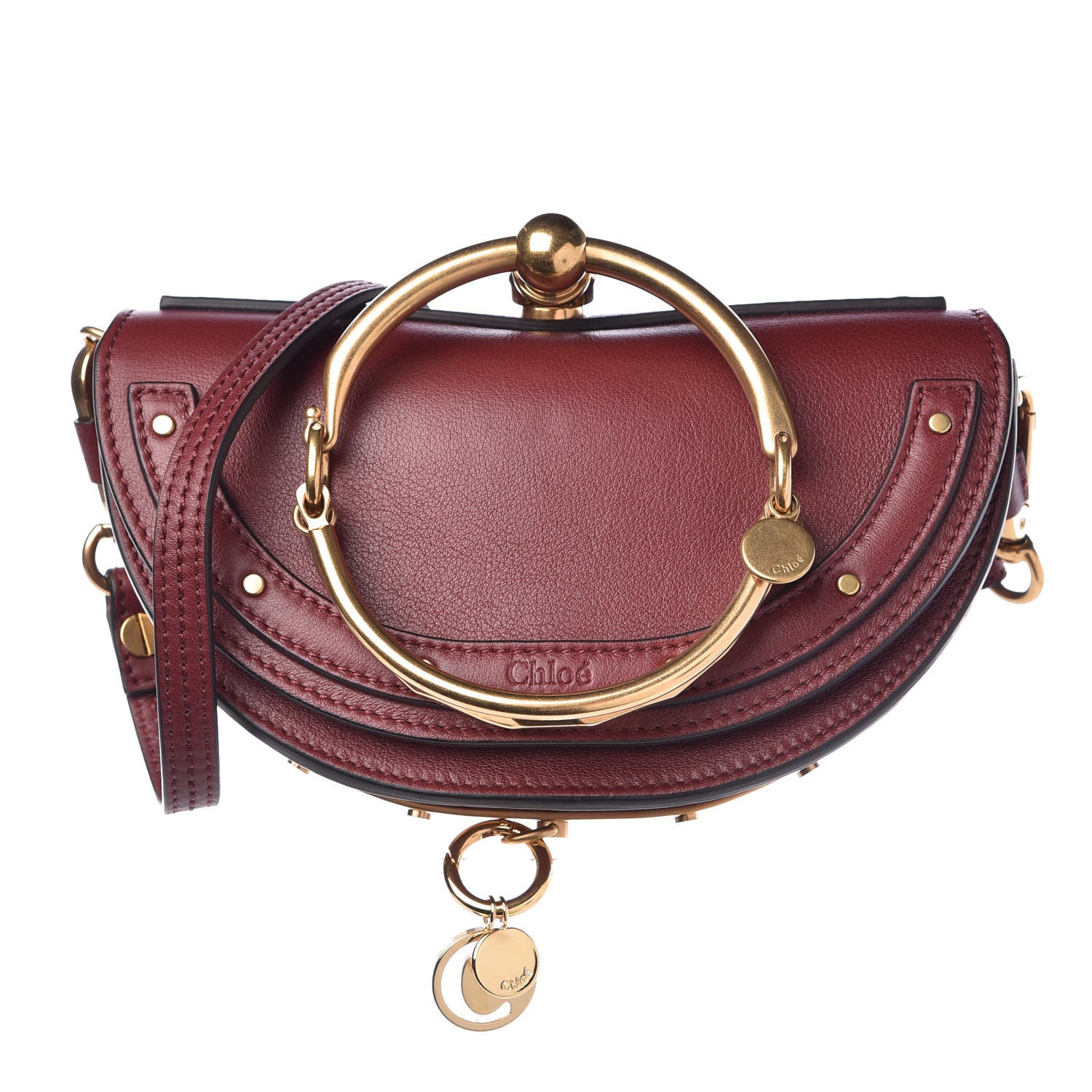 Chloe Calfskin Small Nile Bracelet Minaudiere Bag Plum Purple 1 of 11