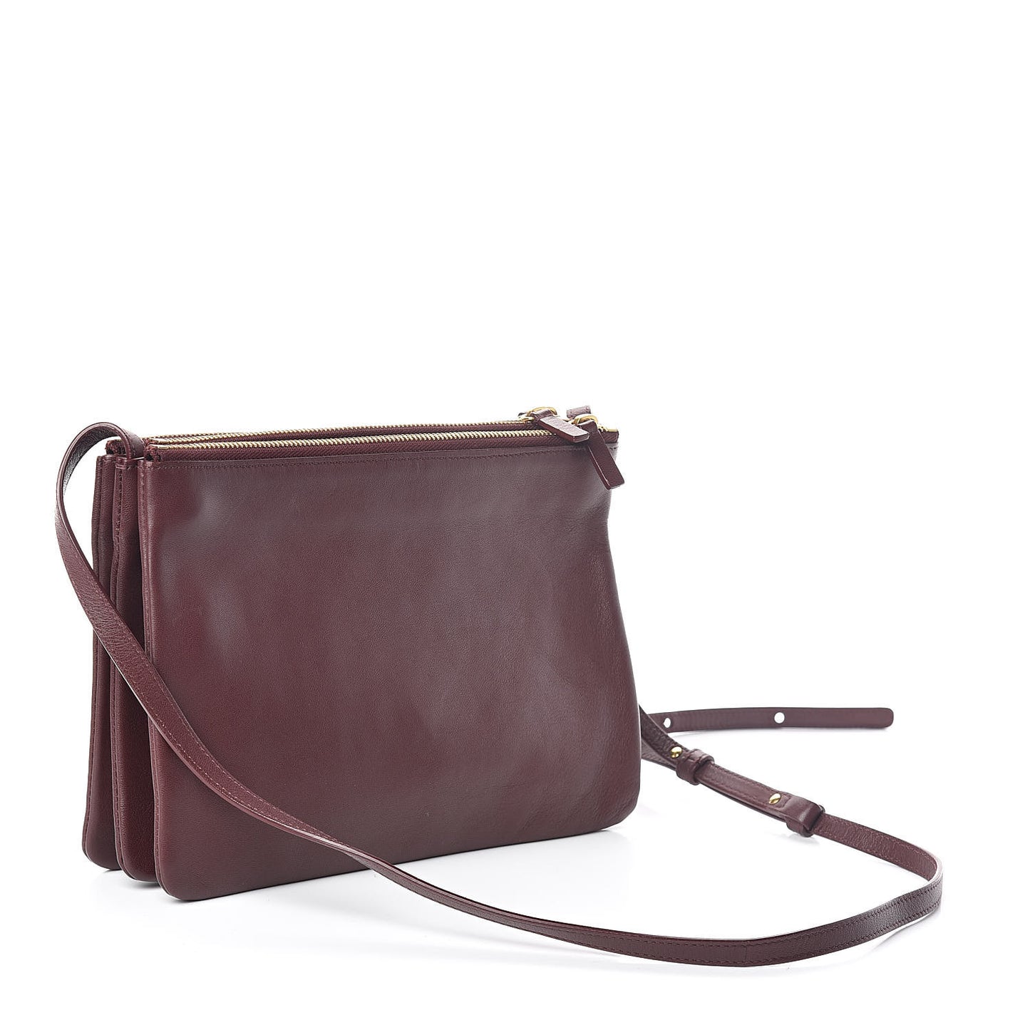 Lambskin Large Trio Crossbody Bag Burgundy