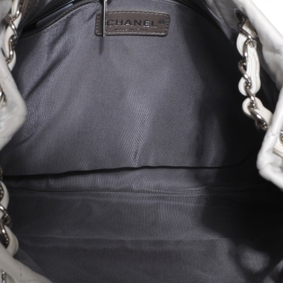 Lambskin Quilted Shoulder Bag White Black