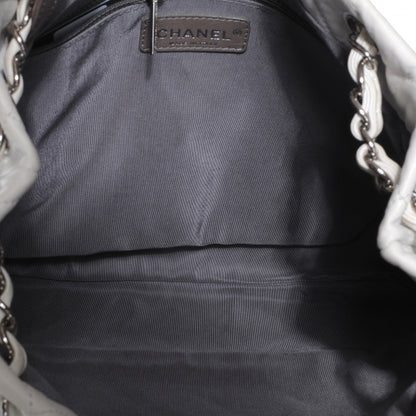 Chanel Lambskin Quilted Shoulder Bag White Black 5 of 7