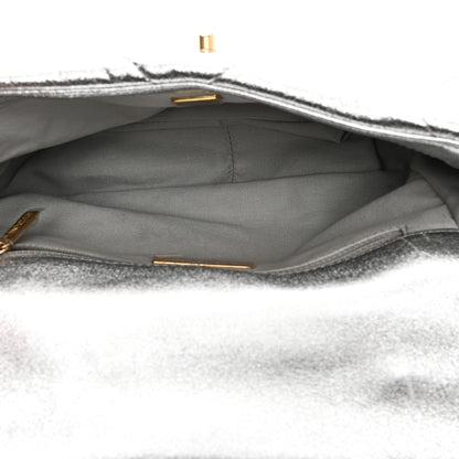 Chanel Metallic Lambskin Quilted Medium Chanel 19 Flap Silver 5 of 10