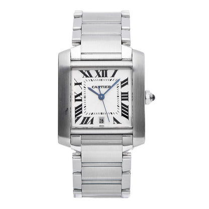 Cartier Stainless Steel 28mm Tank Francaise Automatic Watch 1 of 16