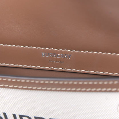Burberry Smooth Calfskin Canvas Horseferry Print Mini Title Bag with Pocket Natural Malt Brown 7 of 15