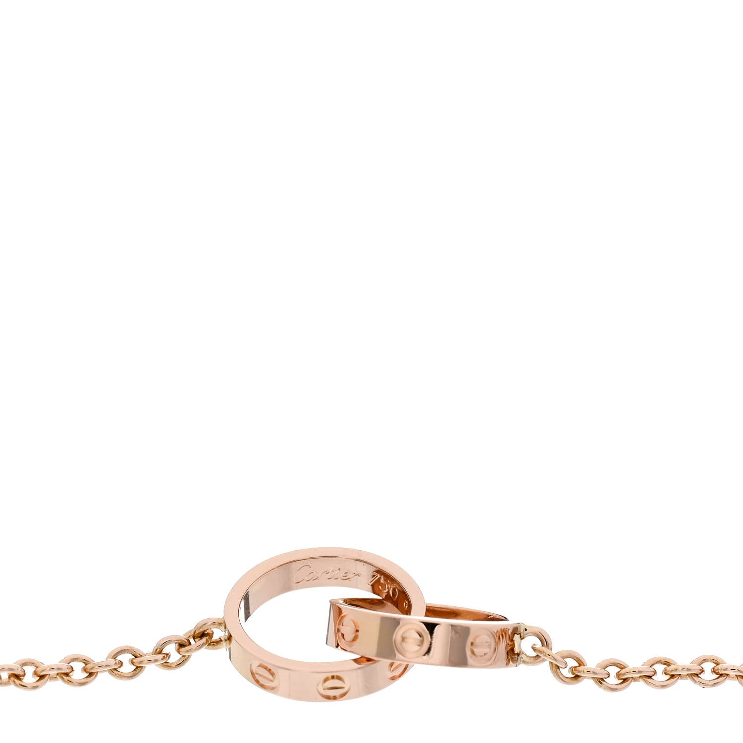 Cartier 18K Pink Gold Interlocking LOVE Necklace 4 of 5