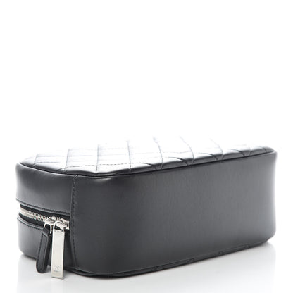 Chanel Lambskin Quilted Medium Curvy Pouch Cosmetic Case Black 4 of 7