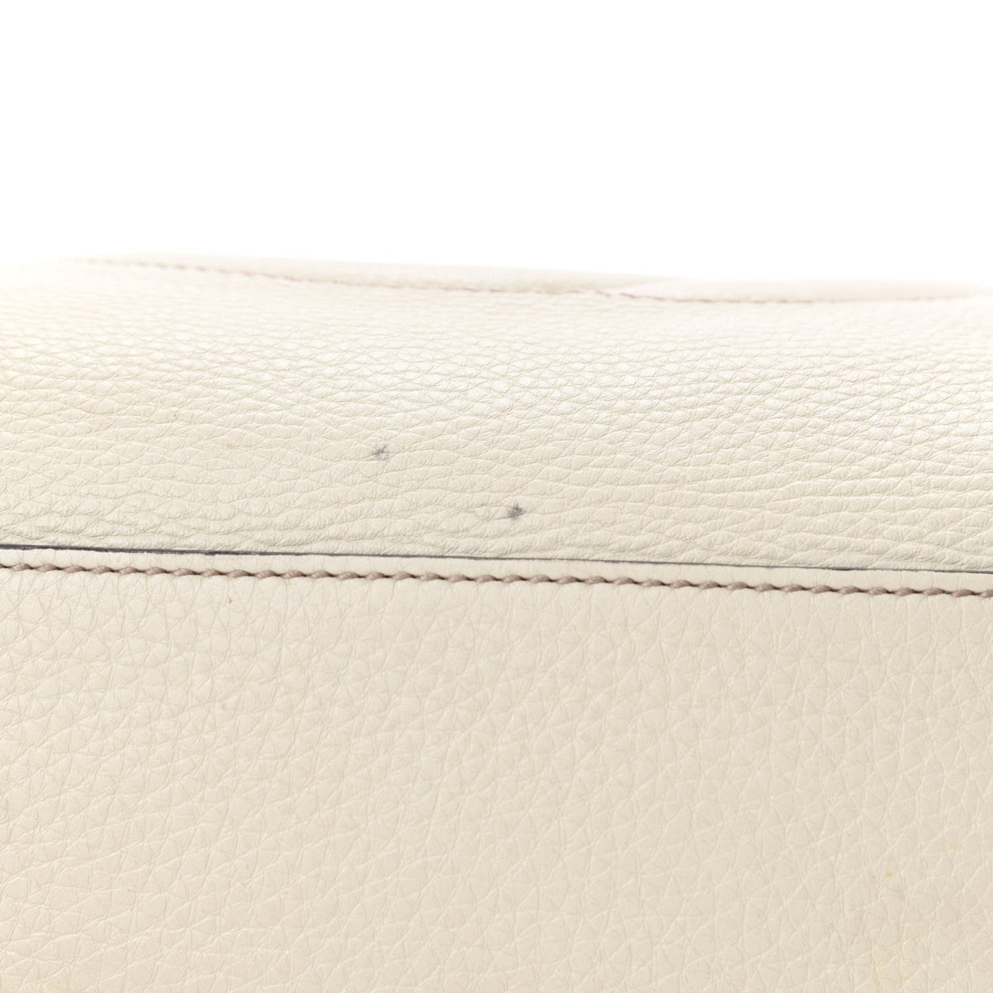 Pebbled Calfskin Medium Soho Chain Shoulder Bag Off White