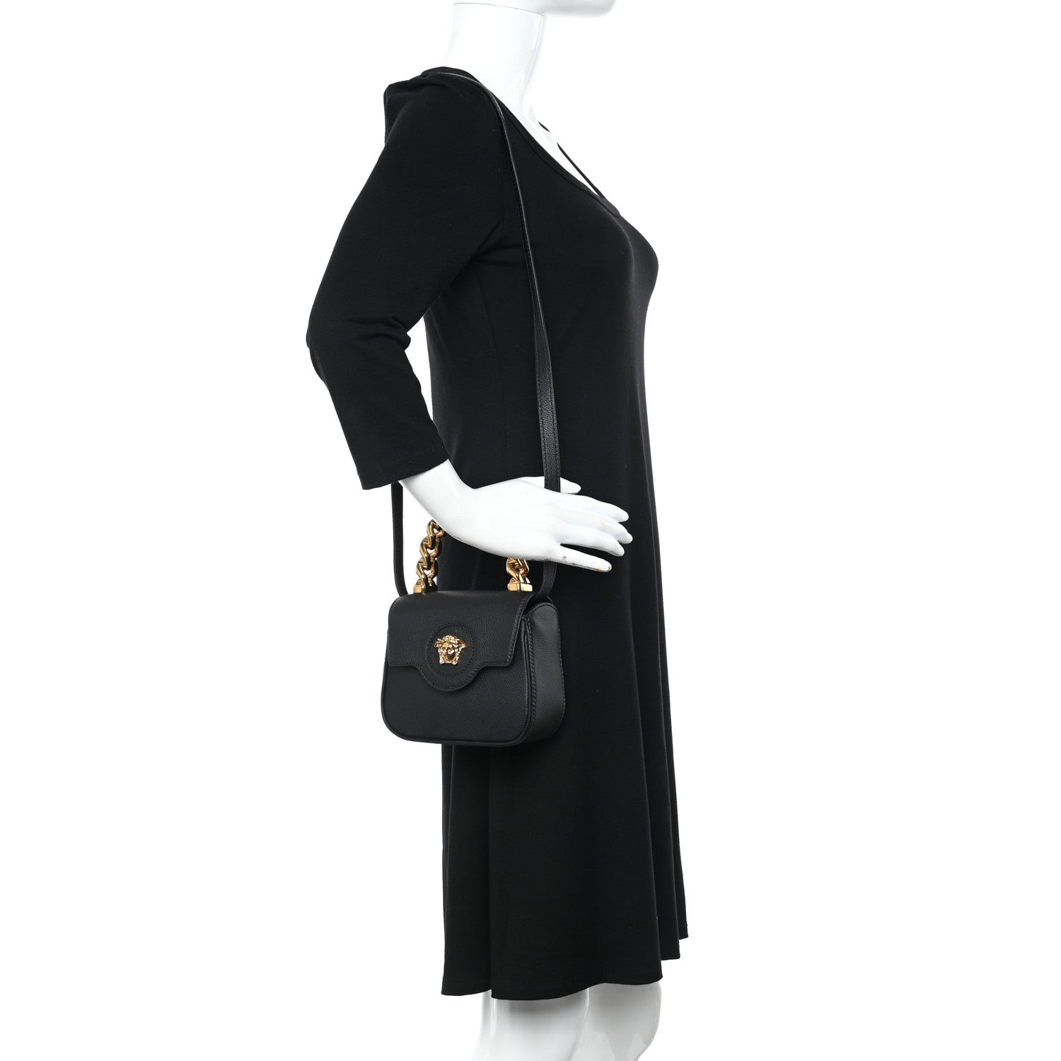 Versace Grained Calfskin Mini La Medusa Bag Black 2 of 9