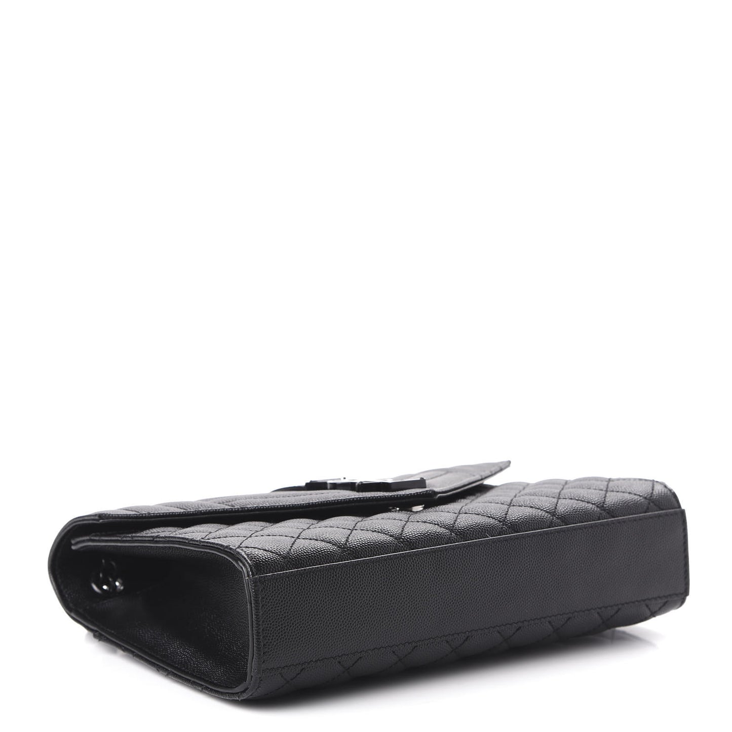 Grain De Poudre Textured Mixed Matelasse Triquilt Medium Monogram Satchel Black