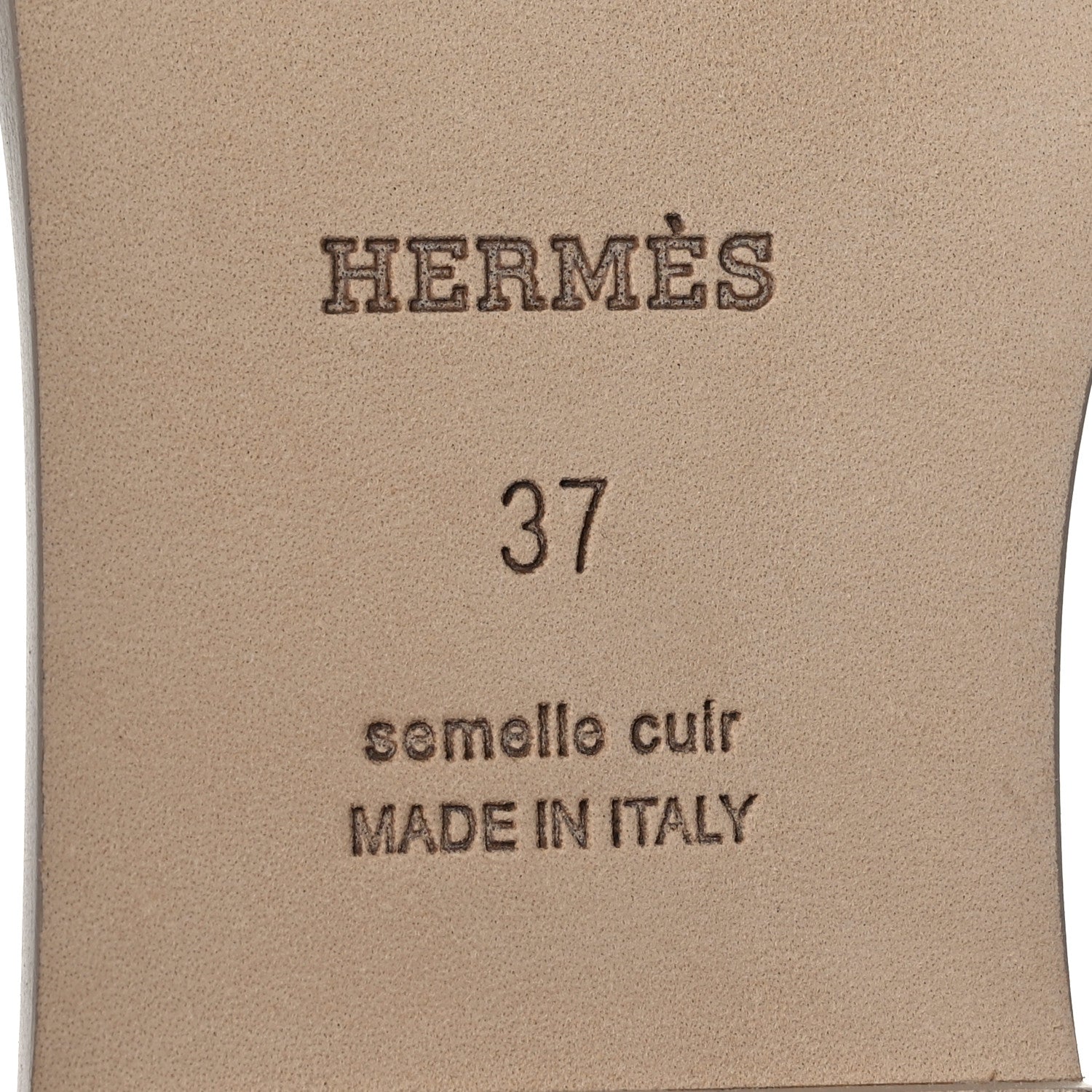 Hermes Box Calfskin Oran Sandals 37 Beige Mastic 8 of 8