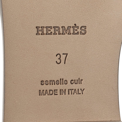 Hermes Box Calfskin Oran Sandals 37 Beige Mastic 8 of 8