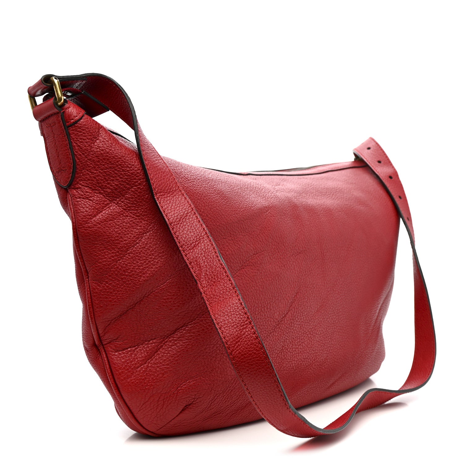 Gucci Grained Calfskin Logo Half Moon Hobo Red 3 of 13