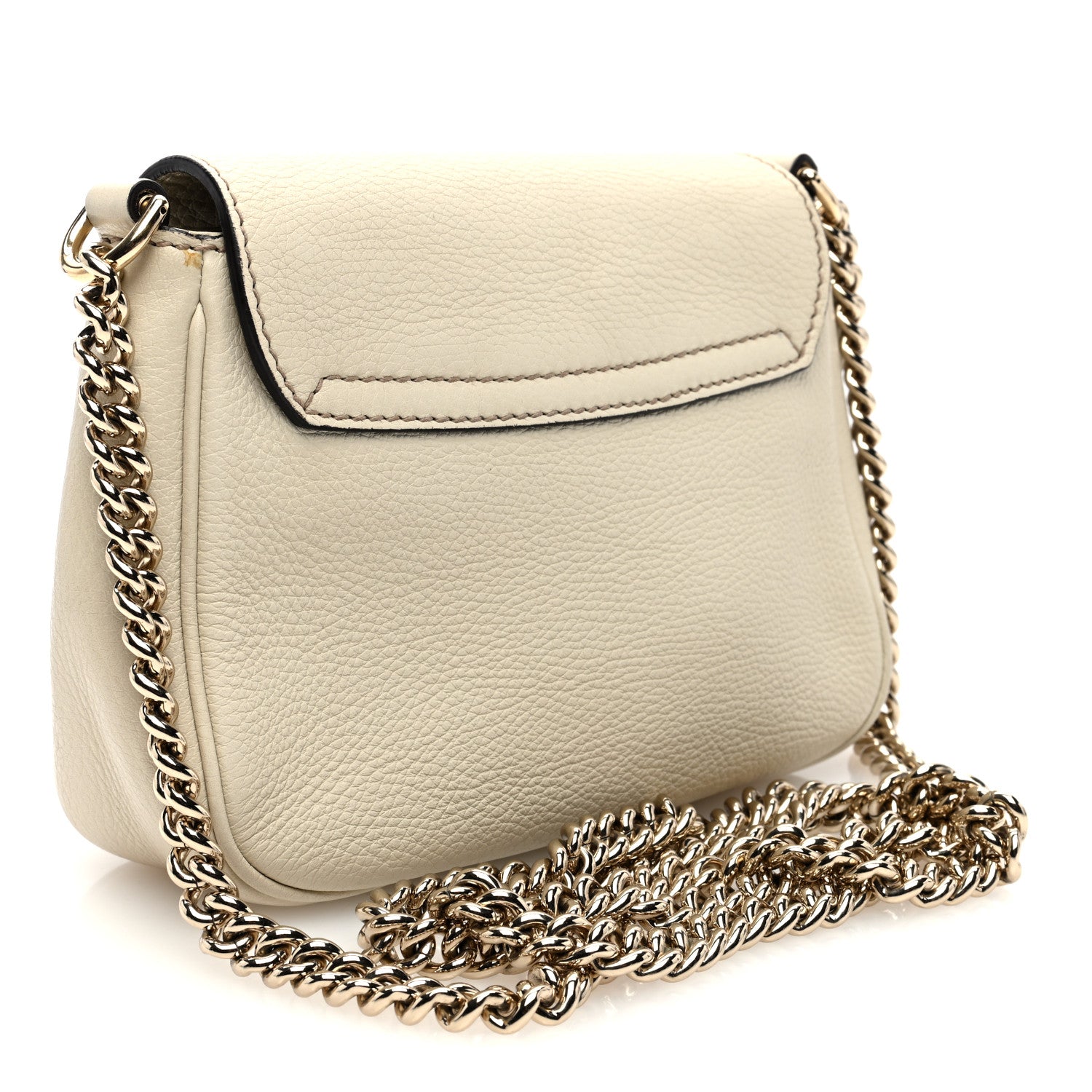 Gucci Pebbled Calfskin Small Soho Flap Crossbody Off White 3 of 10