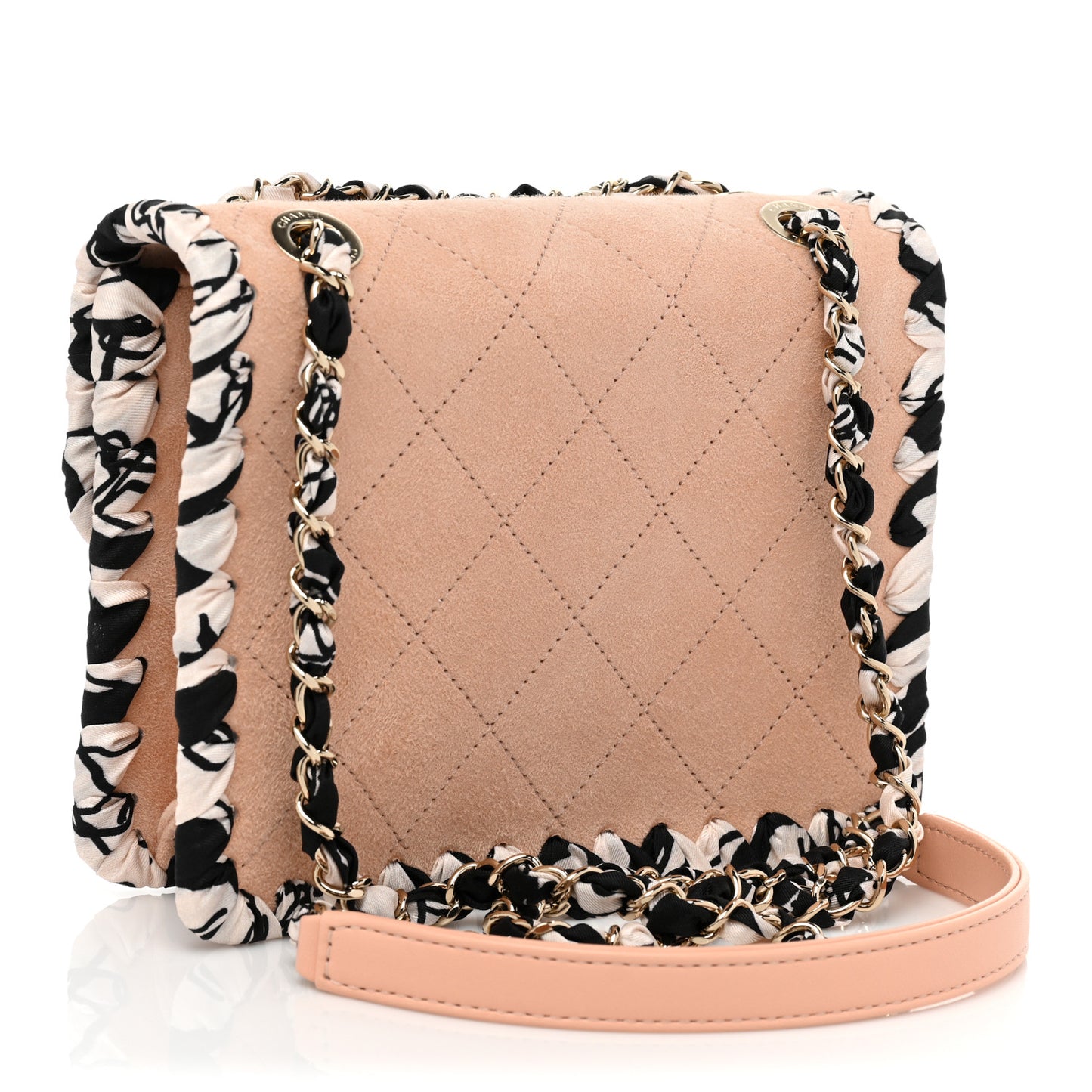 Suede Calfskin Braided Mini My Own Frame Flap Beige