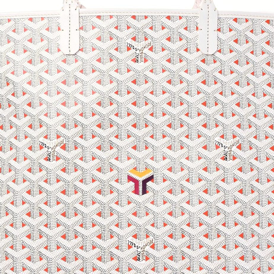 Goyard Goyardine Saint Louis Claire Voie PM White Orange 7 of 9