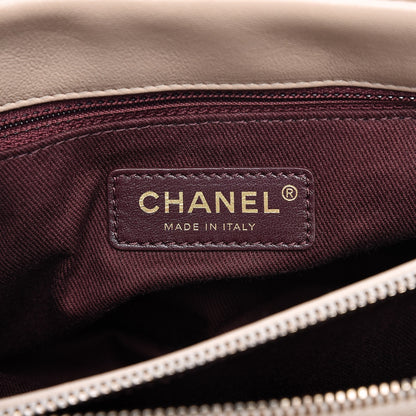 Chanel Shiny Sheepskin Quilted Small Trapezio Flap Beige 6 of 13