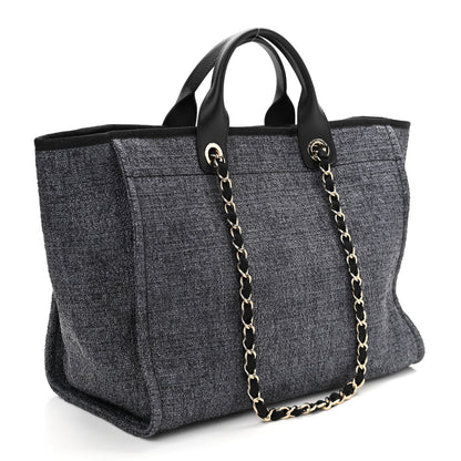 Chanel Woven Straw Raffia Medium Deauville Tote Grey 2 of 9