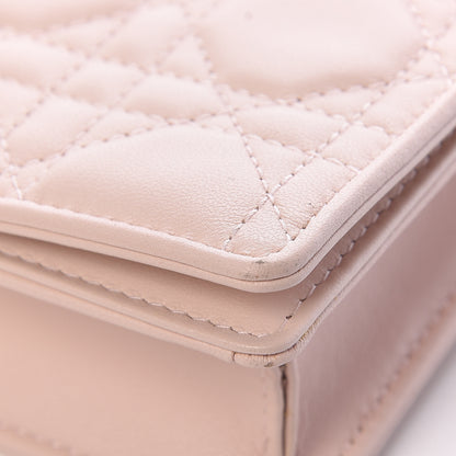Christian Dior Lambskin Cannage Lady Dior Convertible Clutch Pink 14 of 17