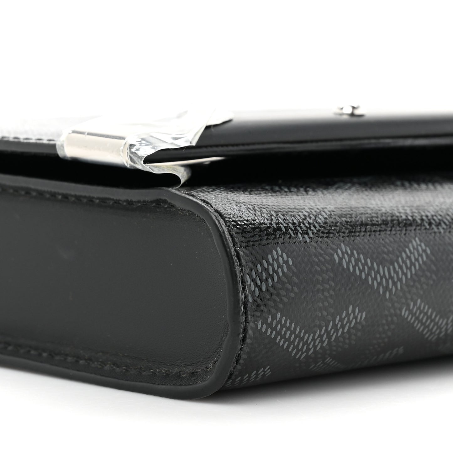 Goyardine Monte Carlo Bois Clutch With Strap Jet Black