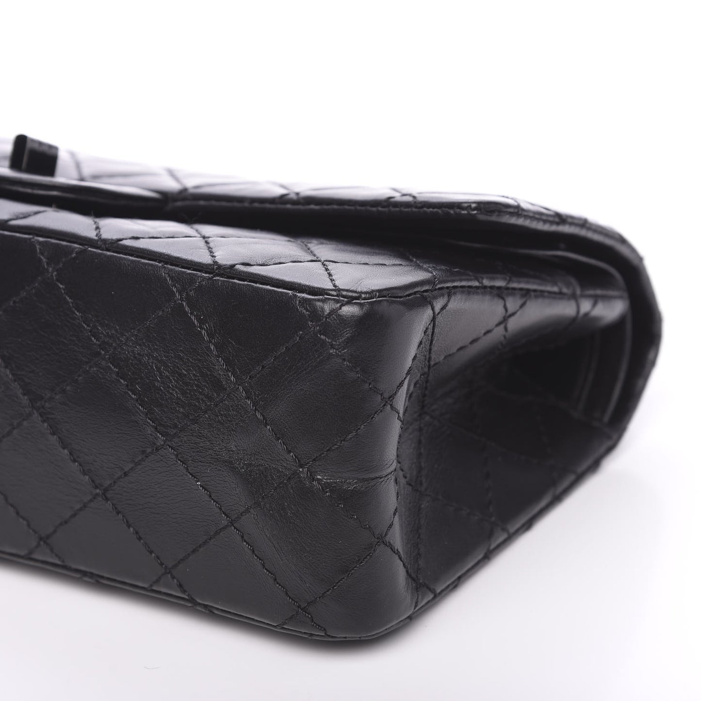 Aged Calfskin Quilted 2.55 Reissue 225 Flap So Black