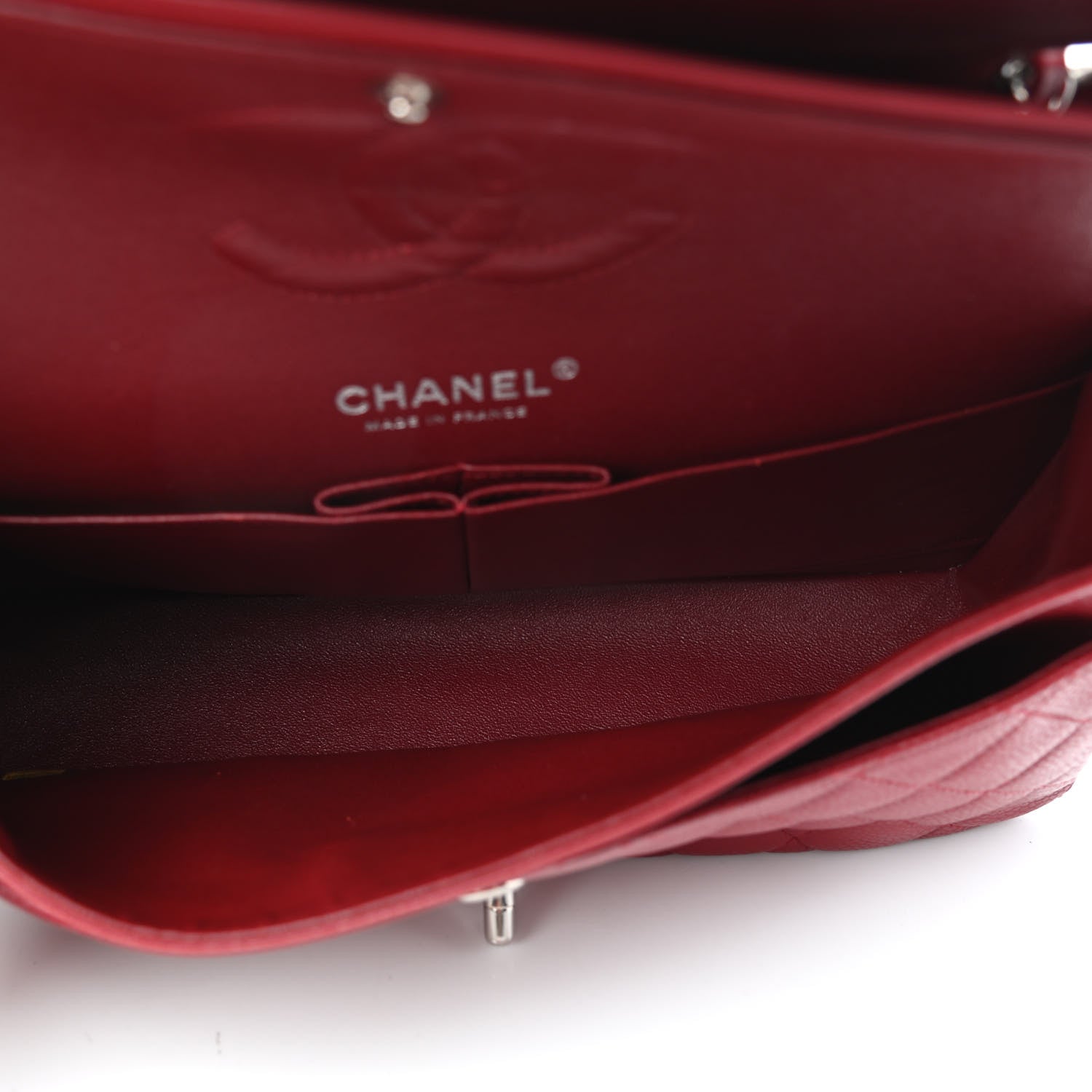 Chanel Caviar Quilted Medium Double Flap Dark Red 5 of 10