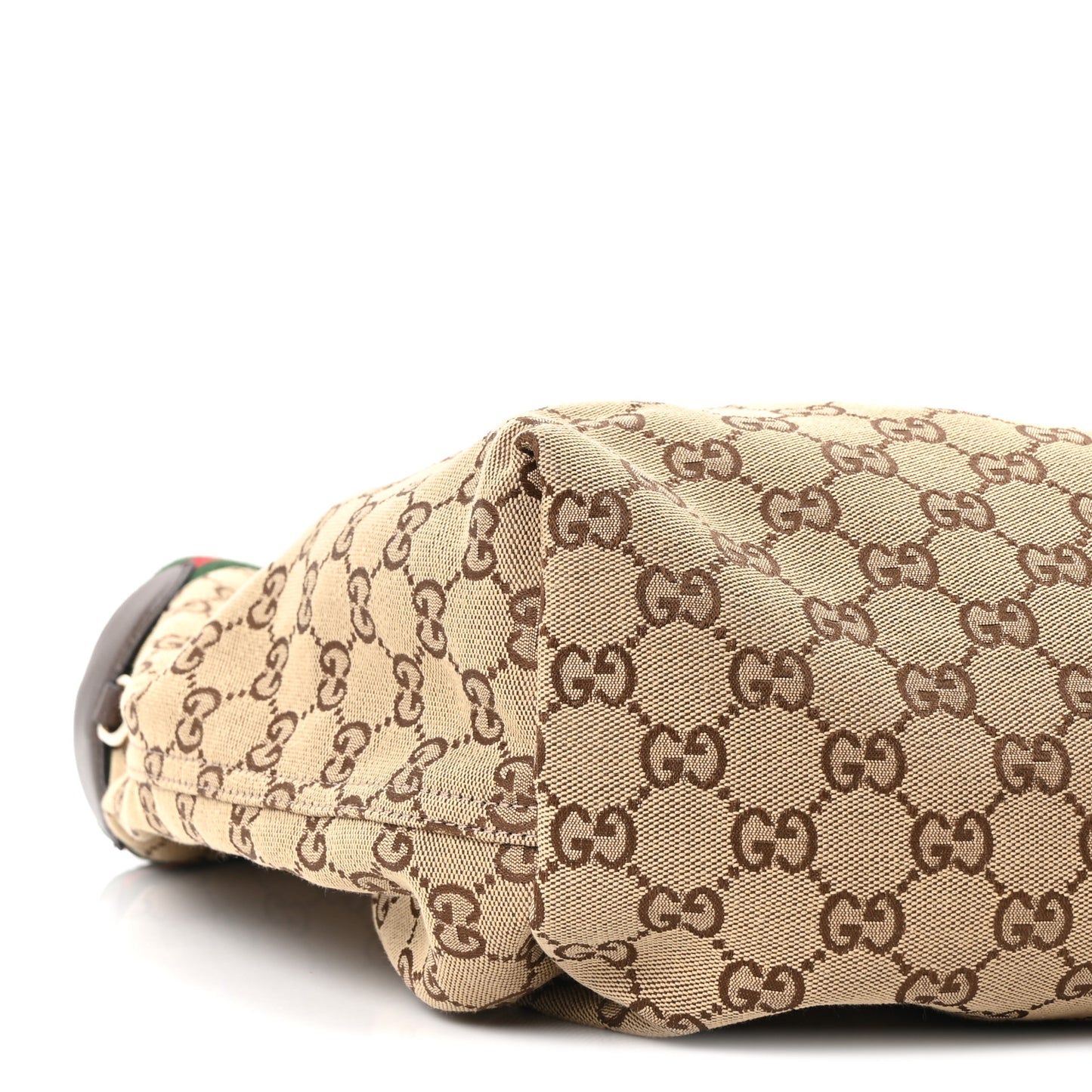 GG Monogram Web Large Giglio Tote Beige Brown