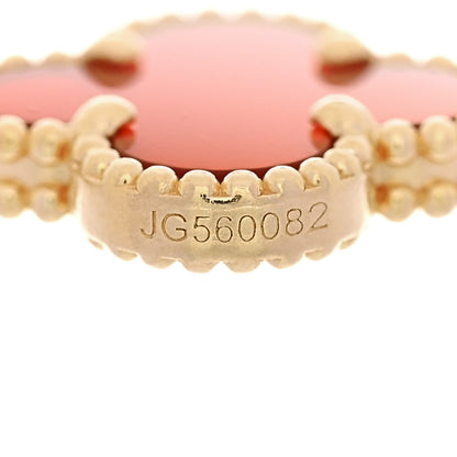 Van Cleef & Arpels 18K Yellow Gold Carnelian 5 Motifs Vintage Alhambra Bracelet 4 of 5
