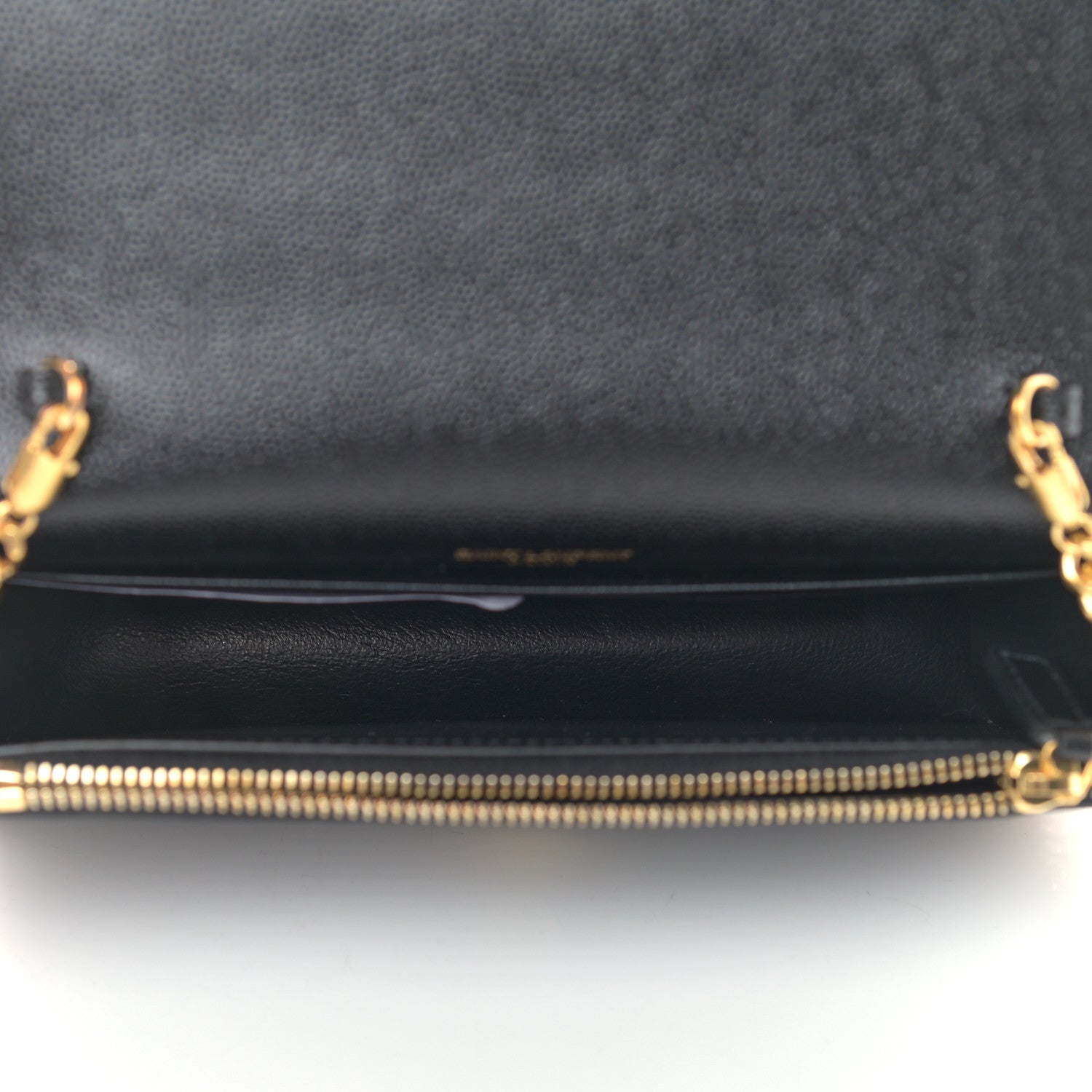 Saint Laurent Grain De Poudre Classic Monogram Kate Tassel Chain Wallet Black 4 of 9