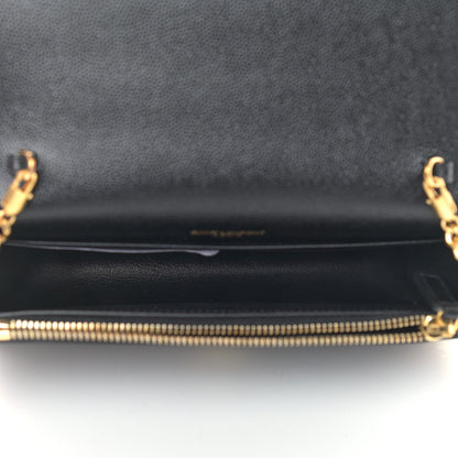Saint Laurent Grain De Poudre Classic Monogram Kate Tassel Chain Wallet Black 4 of 9