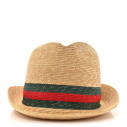 Gucci Abaca Straw Web Fedora Hat XL 3 of 10