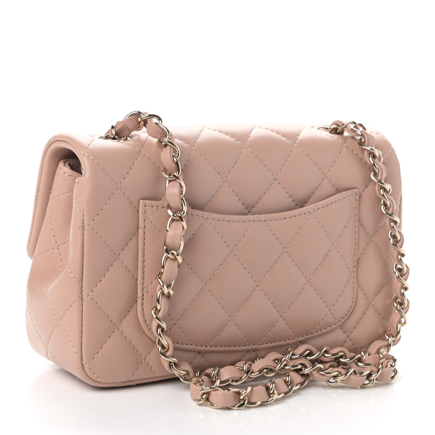 Chanel Lambskin Quilted Mini Rectangular Flap Dark Beige 2 of 4