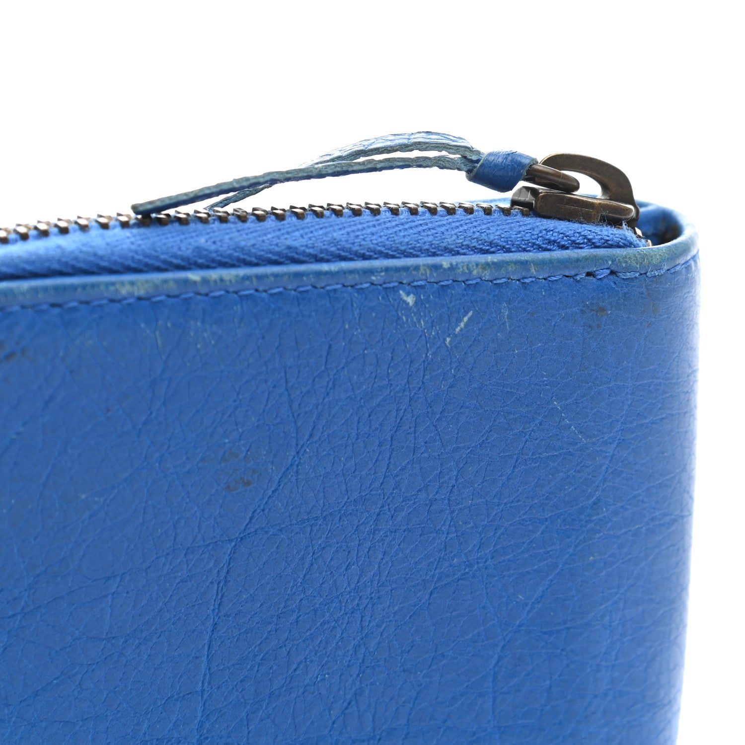 Balenciaga Agneau Classic Hardware Bill Fold Zip Wallet Bleu Lazuli 14 of 15