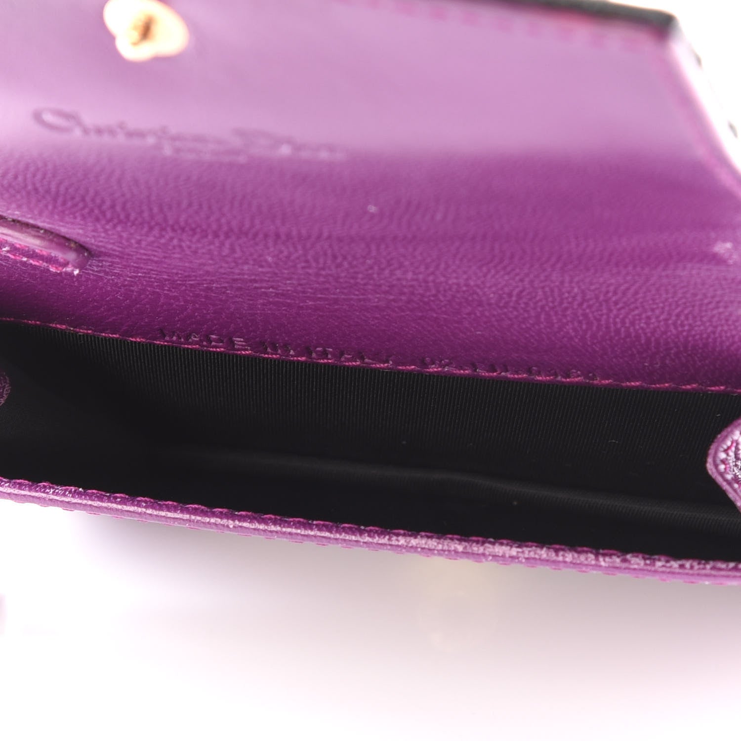 Christian Dior Patent Cannage Lady Dior Mini Wallet Black 4 of 13