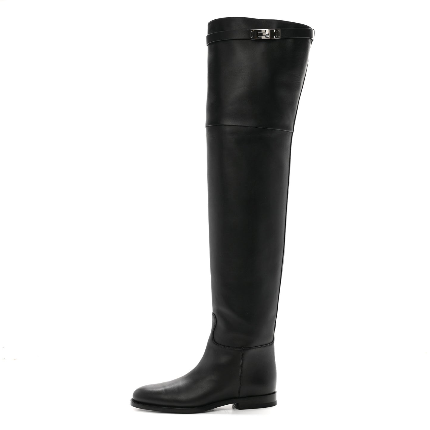 Calfskin High Boots 37 Black