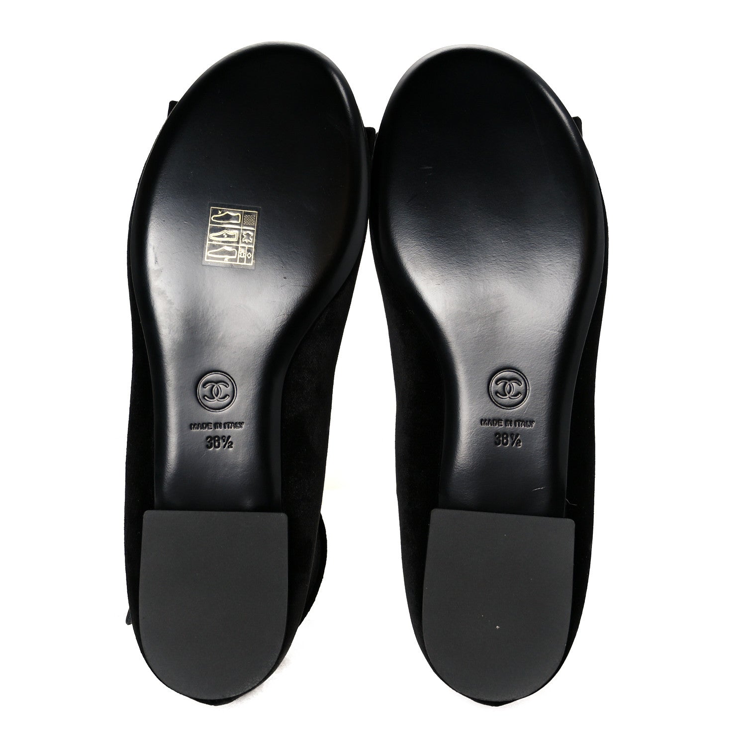 Chanel Velvet Strass CC Bow Mary Jane Flats 38.5 Black 6 of 10