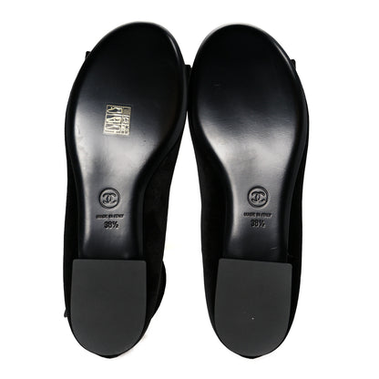Chanel Velvet Strass CC Bow Mary Jane Flats 38.5 Black 6 of 10