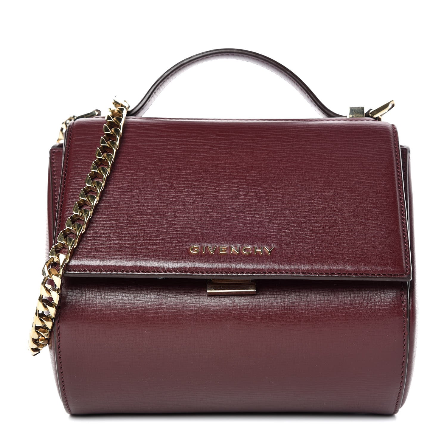 Givenchy Textured Calfskin Mini Pandora Box Chain Crossbody Bag Oxblood 1 of 9