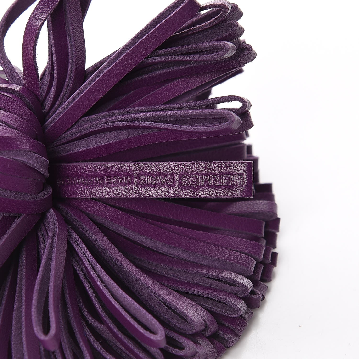 Hermes Lambskin Carmen Tassel Key Holder Anemone 3 of 4