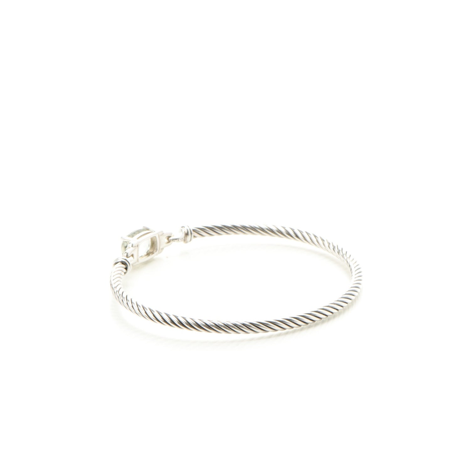 Sterling Silver Diamond Prasiolite 3mm Petite Wheaton Bracelet