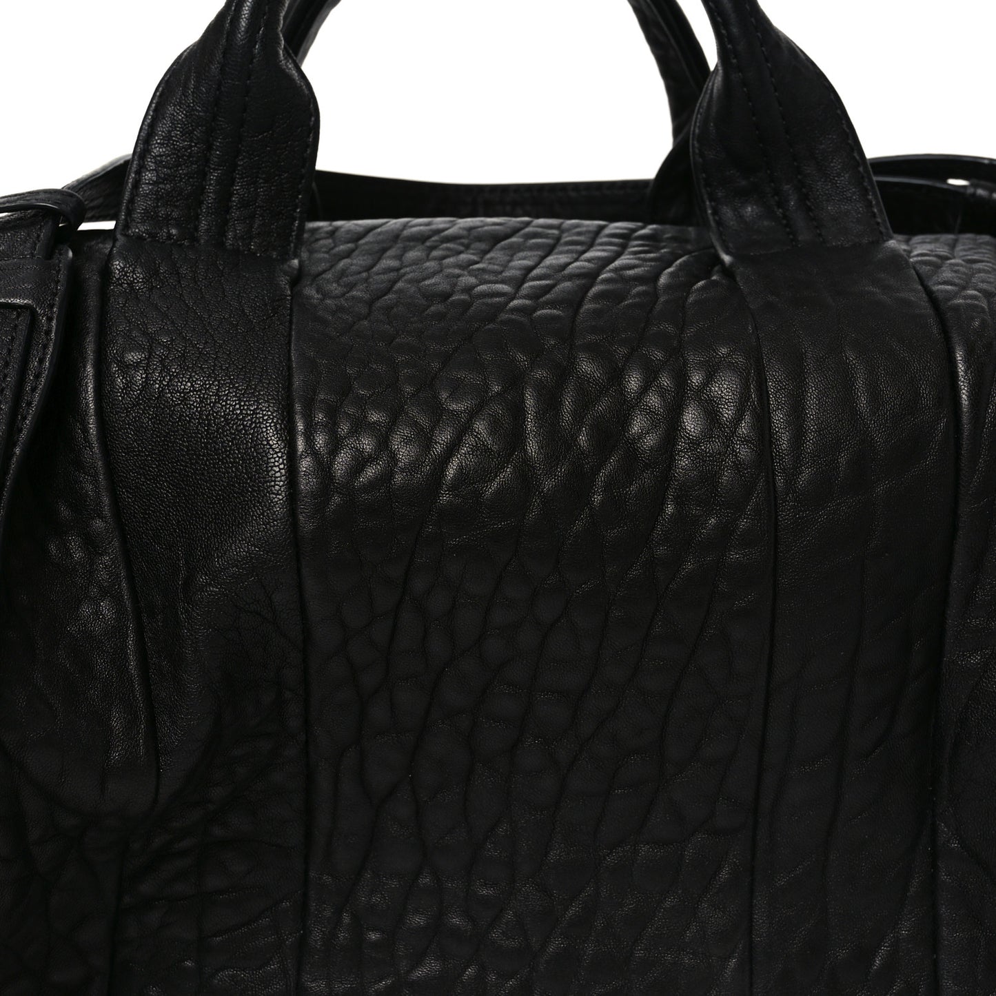 Pebbled Lambskin Rockie Black Antique Brass Hardware