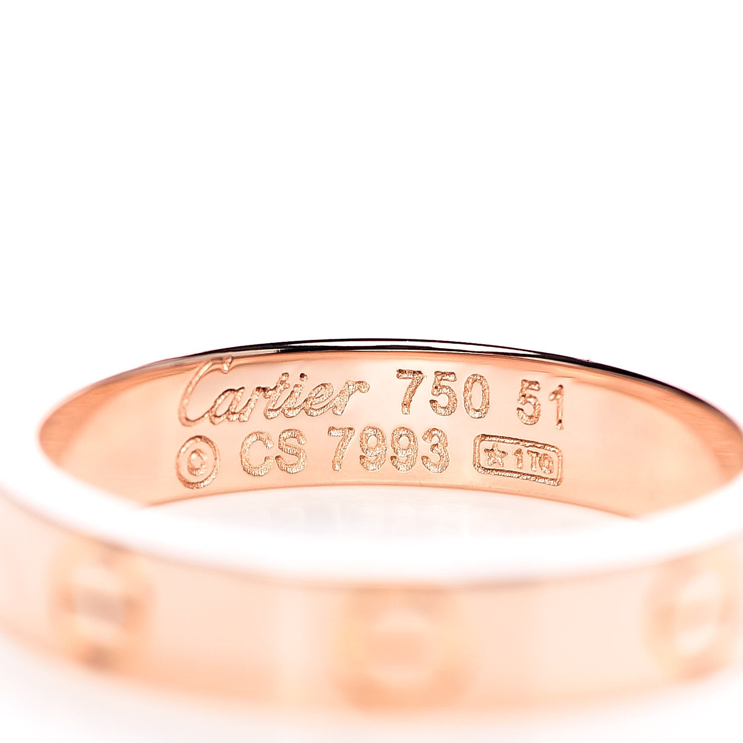 Cartier 18K Pink Gold 3.5mm LOVE Wedding Band Ring 51 5.75 4 of 5