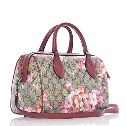 Gucci GG Supreme Monogram Blooms Small Boston Beige Multicolor Dry Rose 3 of 9