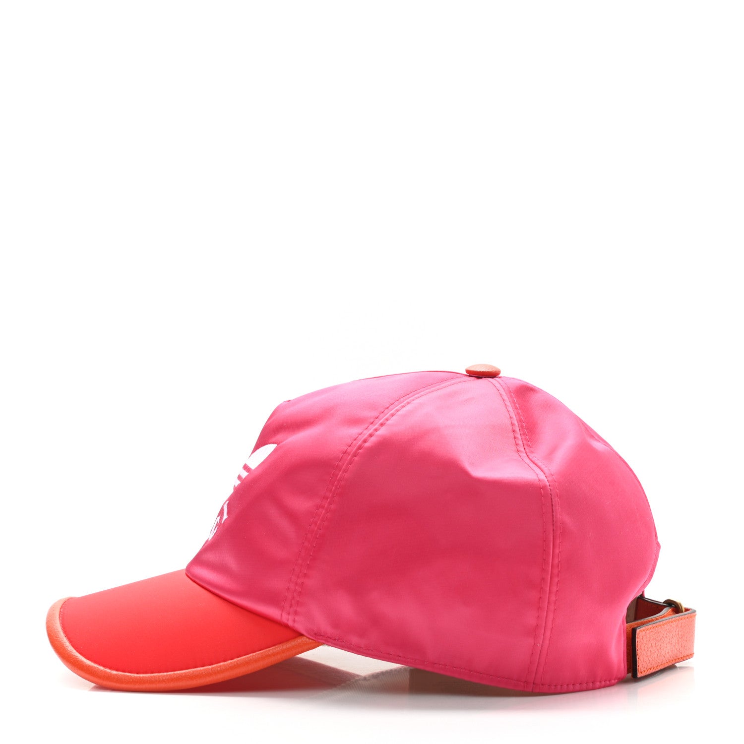 Gucci X ADIDAS Satin Trefoil Logo MC Rolly Baseball Hat Fuxia Red 4 of 10