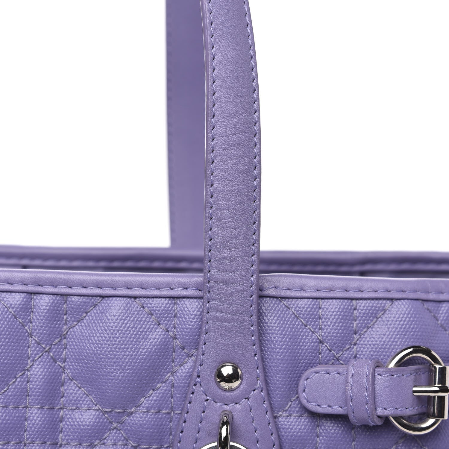 Christian Dior Coated Canvas Cannage Small Panarea Tote Lilac 11 of 12
