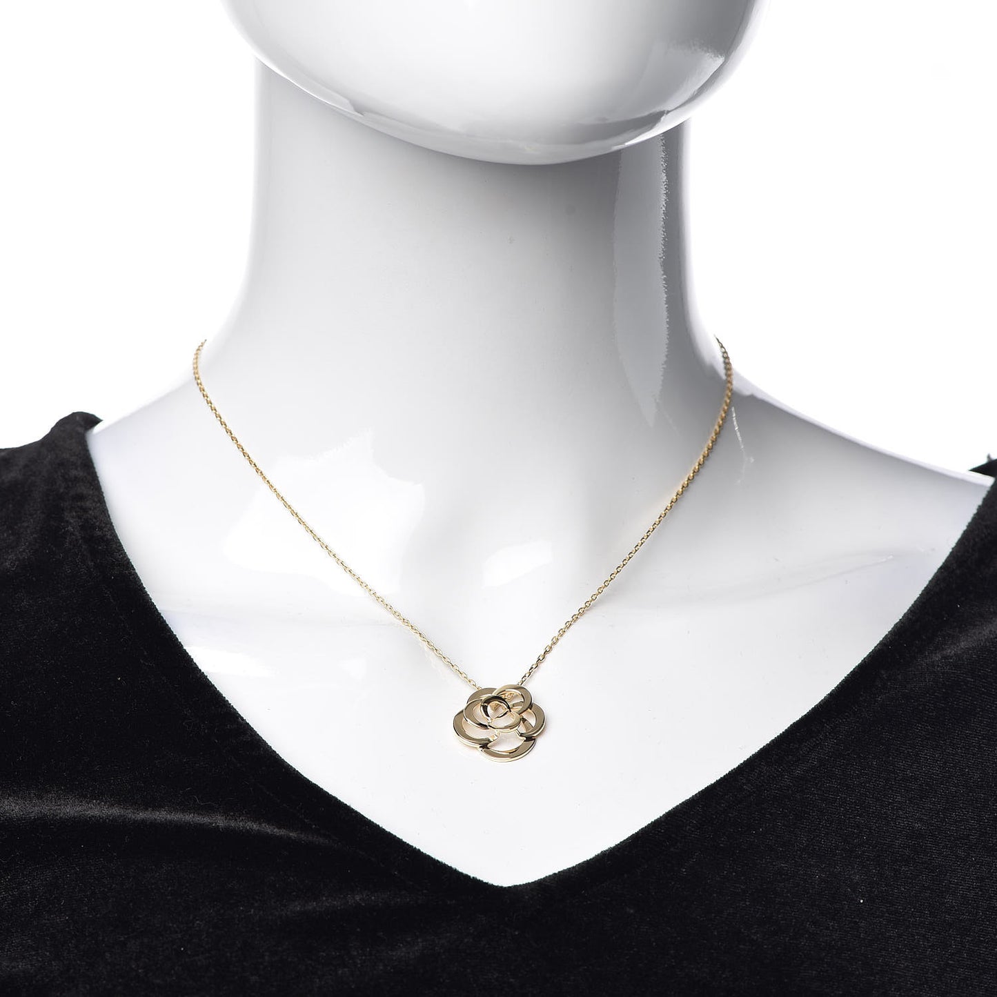 18K Yellow Gold Fil de Camelia Pendant Necklace
