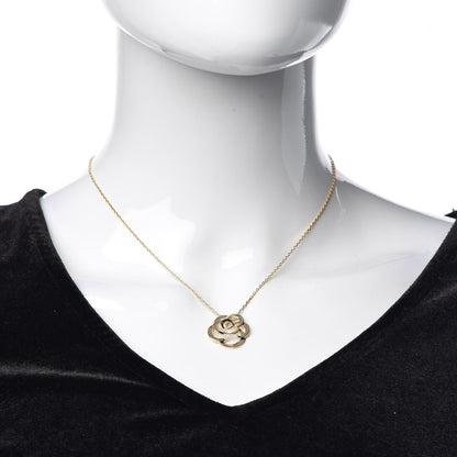 Chanel 18K Yellow Gold Fil de Camelia Pendant Necklace 2 of 6