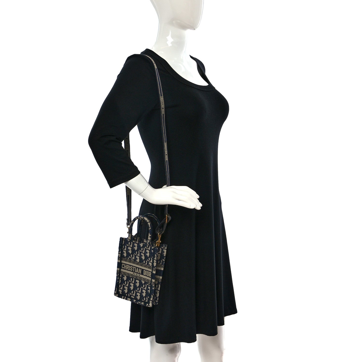 Christian Dior Oblique Mini Book Tote Phone Bag Blue 2 of 9