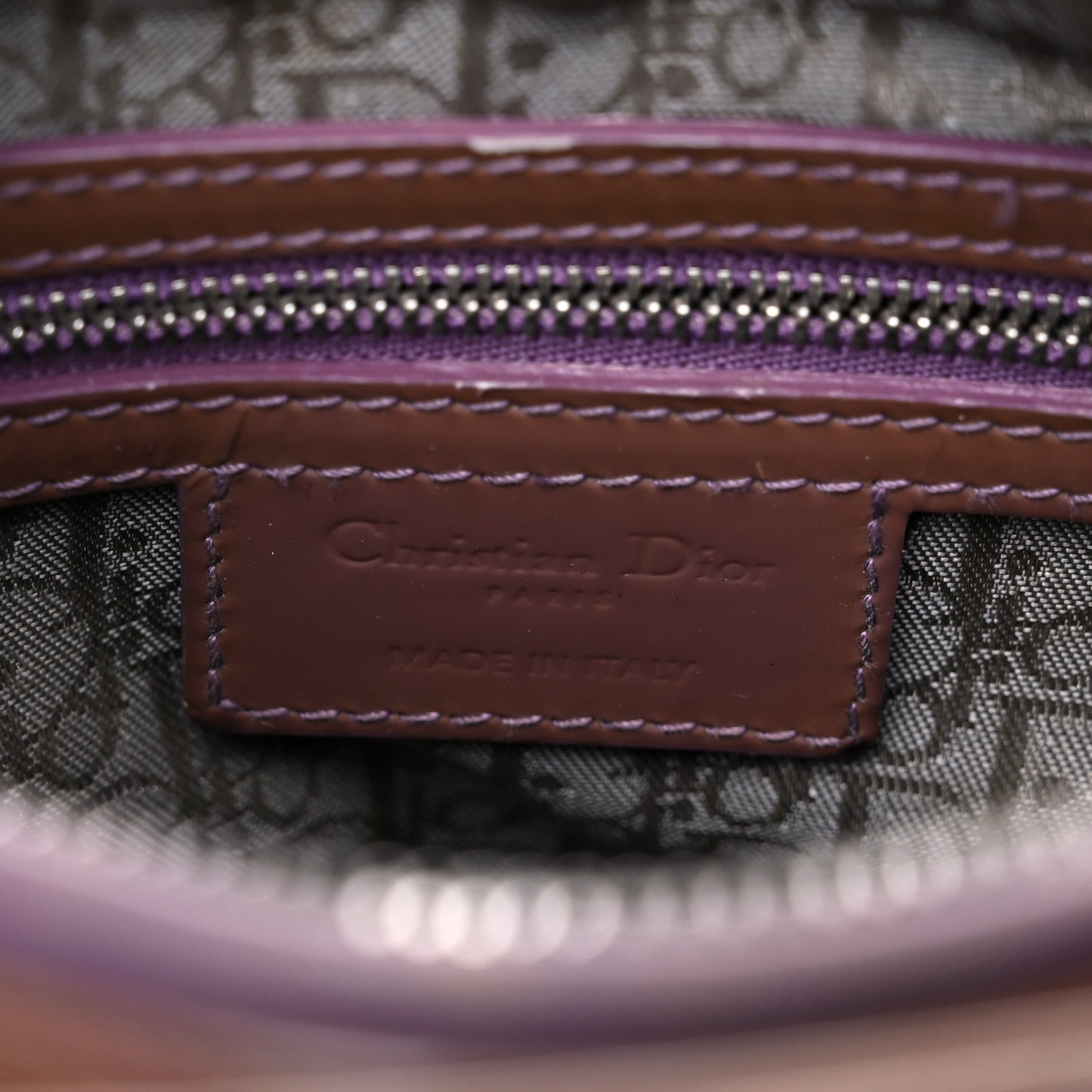 Patent Cannage Medium Lady Dior Brown