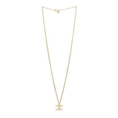 Chanel Crystal Logo CC Chain Necklace Gold 3 of 5